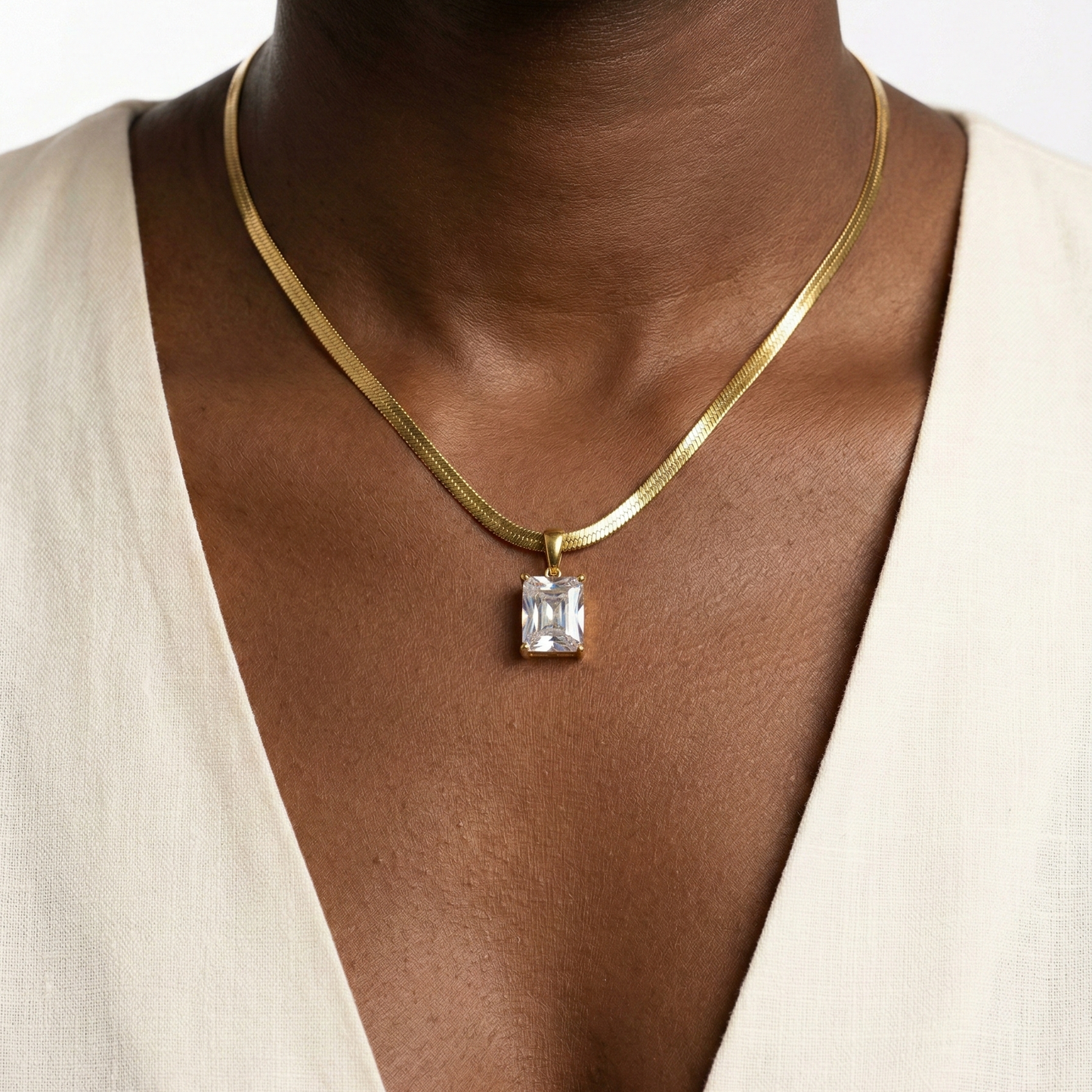 Luxe Ice Herringbone Necklace