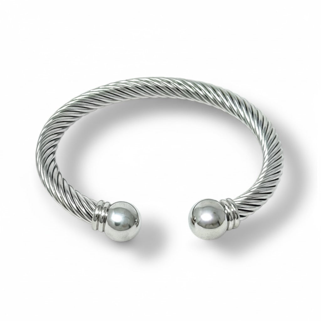 Silver Cable Cuff Bracelet