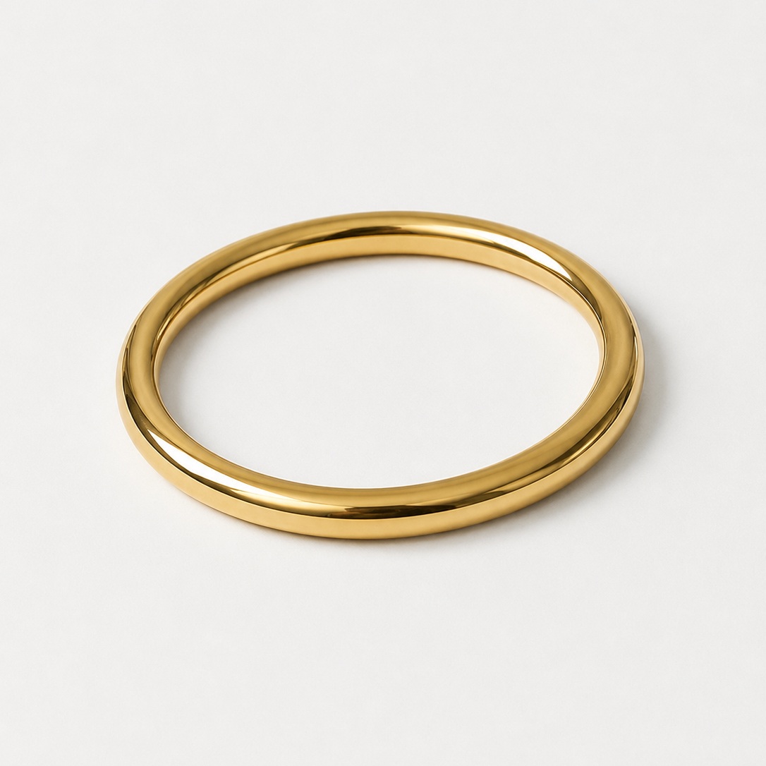 Classic Gold Bangle Bracelet – Minimalist Waterproof Stainless Steel Bracelet