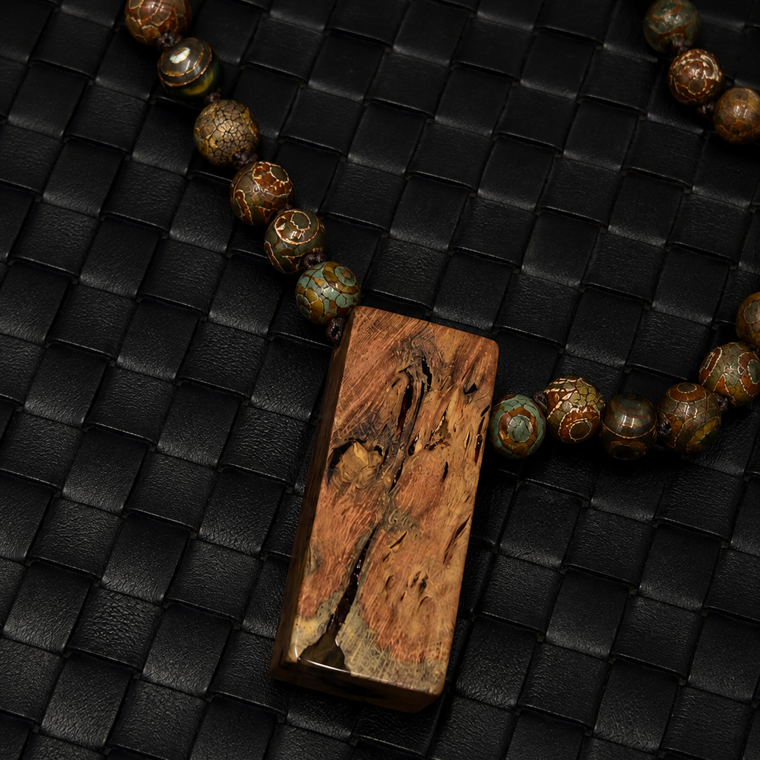 The Mosi Wood + Resin Pendant Necklace