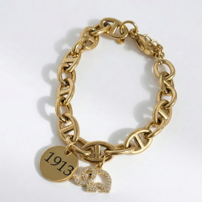 1913 Elephant Charm Bracelet