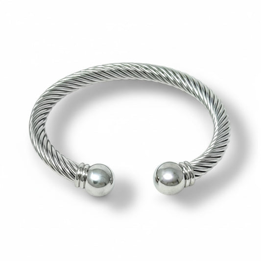 Silver Cable Cuff Bracelet