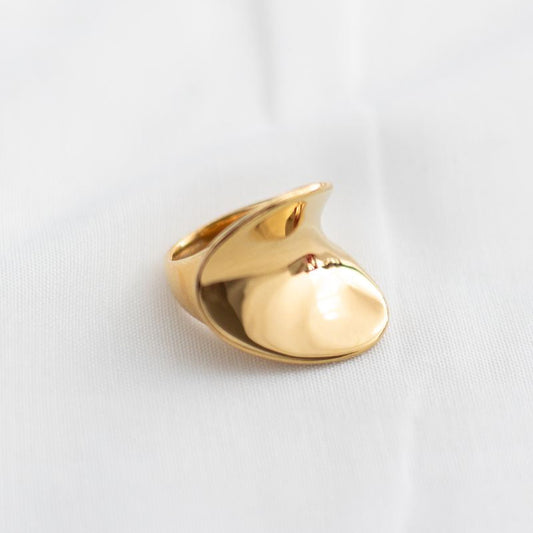 Fluid Form Statement Ring- Waterproof, Tarnish-Resistant Jewelry