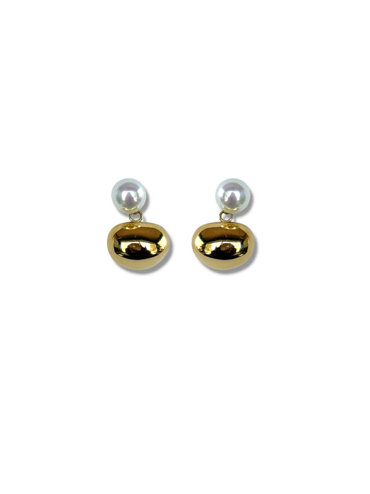 Gold and Pearl Earrings