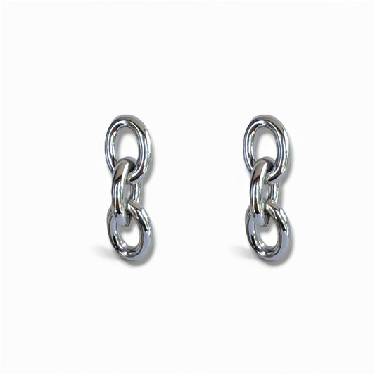 Silver Linked Drop Earrings