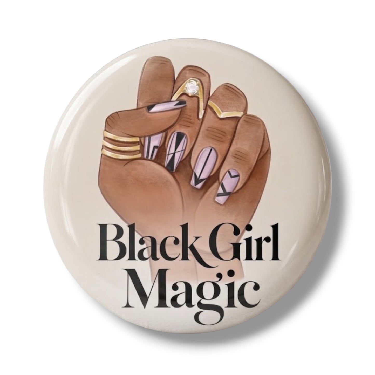Black Girl Magic Button Pin – 1.25”