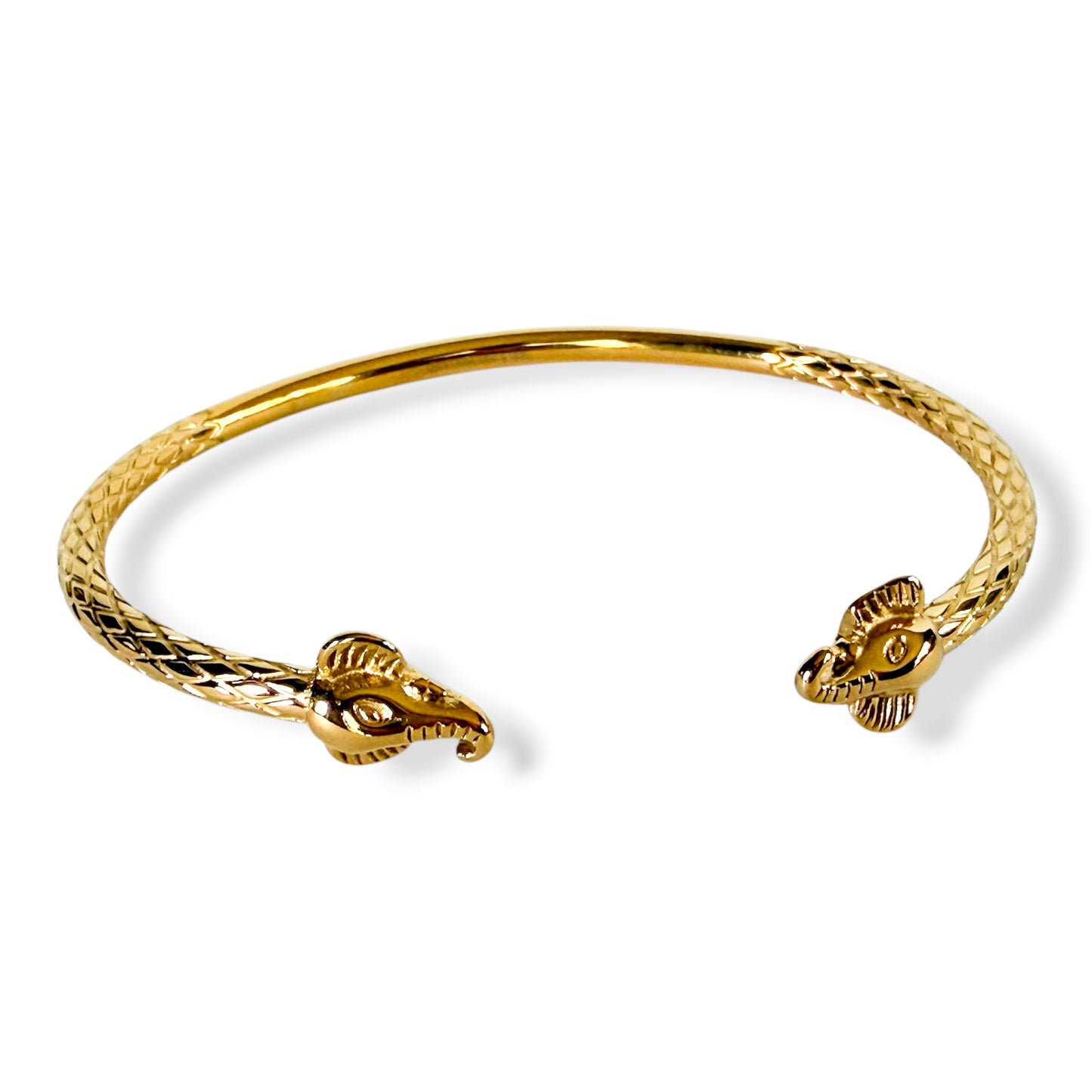Large Gold Elephant Cuff Bangle Bracelet – Waterproof Stainless Steel Open Bangle, Gold Plated Elephant Jewelry