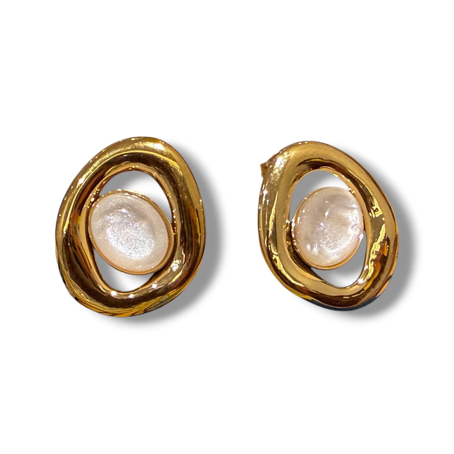 Solene Pearl Orbit Earrings | Tarnish-Resistant Stainless Steel