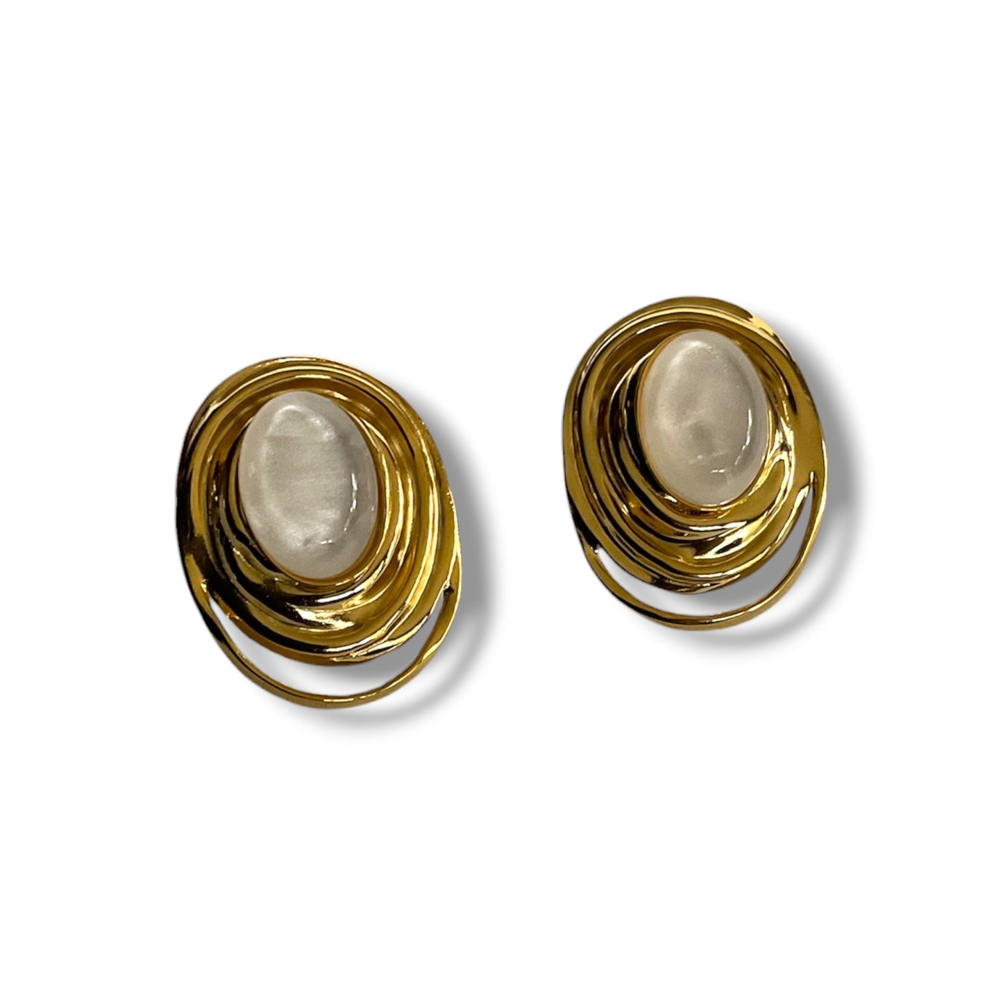 Aurelia Pearl Sculptural Earrings | Tarnish-Resistant Stainless Steel