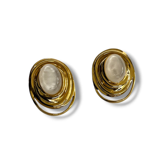 Aurelia Pearl Sculptural Earrings | Tarnish-Resistant Stainless Steel