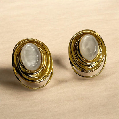Aurelia Pearl Sculptural Earrings | Tarnish-Resistant Stainless Steel