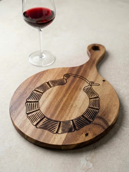 Bamboo Earring Engraved Charcuterie Board